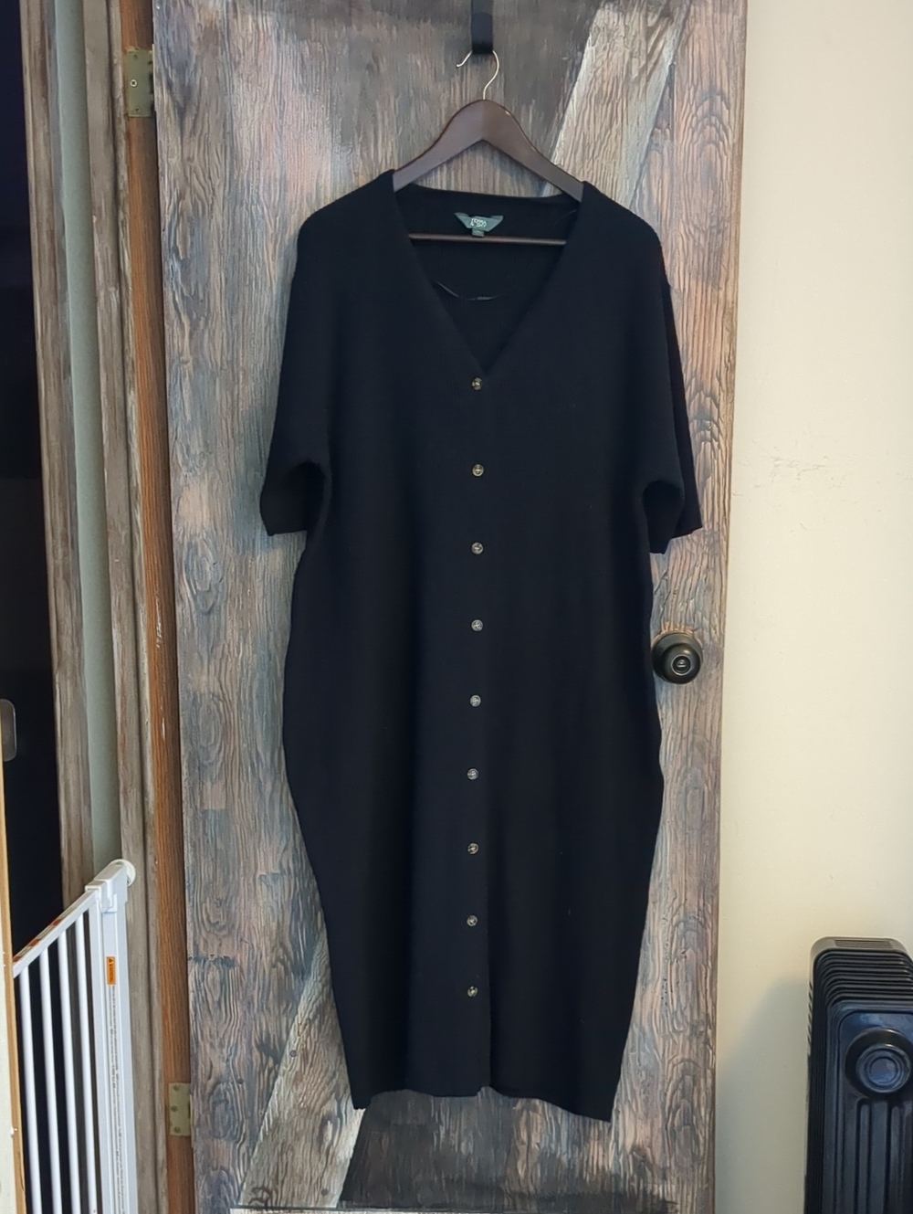 Terra & Sky Women's Plus Fine Gauge Rib Knit Dress Blue Twilight 4XL
